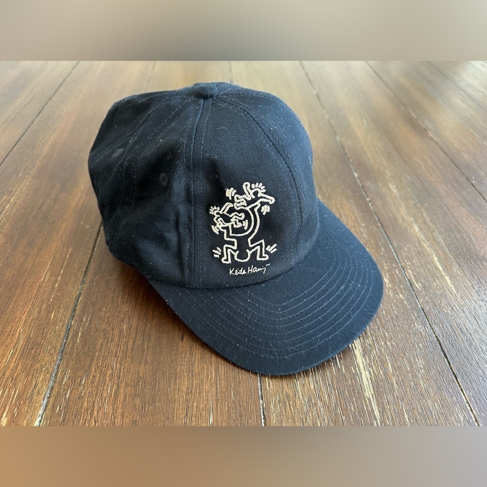H&M Black Baseball Cap with White Keith Haring Graphic - Picture 8 of 11